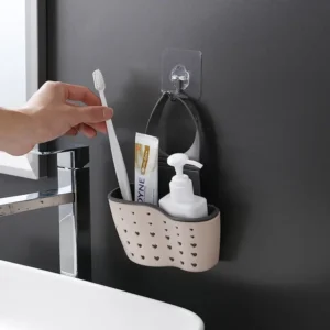 Home Storage Drain Basket Kitchen Sink Holder Adjustable Soap Sponge Shlf Hanging Drain Basket Bag Kitchen Accessories