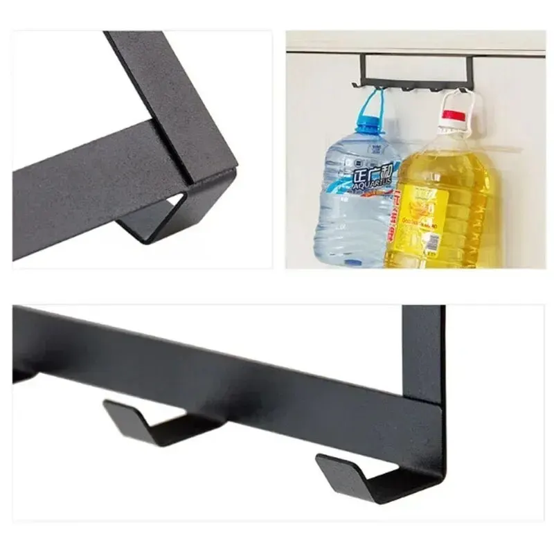 Hooks Over The Door 5 Hooks Home Bathroom Organizer Rack Clothes Coat Hat Towel Hanger Bathroom Kitchen Accessories - Image 3